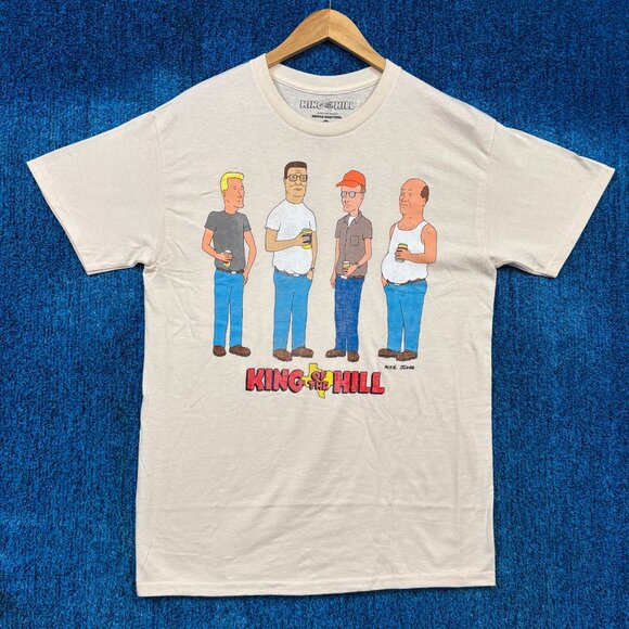 King Of The Hill Mike Judge Cartoon Beige T-Shirt Size Medium - Picture 1 of 4